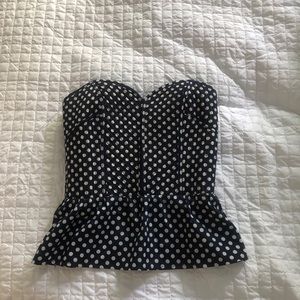 Strapless peplum top